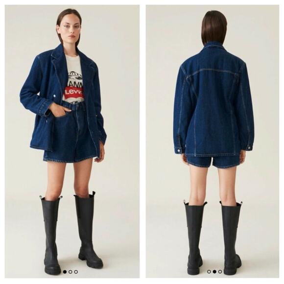 Ganni Jackets & Blazers - GANNI x Levi’s Double-Breasted Oversized Denim Jacket - Size S